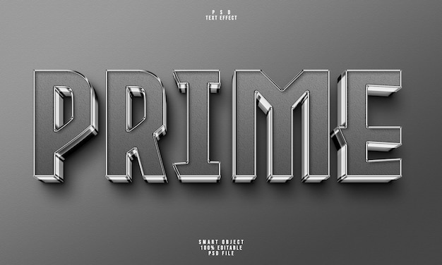 Free PSD prime 3d editable text effect