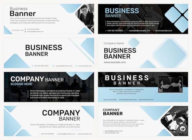 Professional business banner template psd in minimal design set