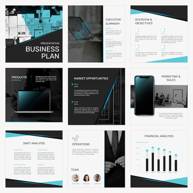 Free PSD professional business presentation template psd social media post set