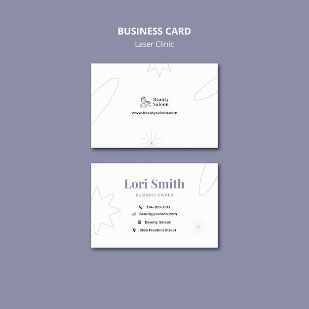 Free PSD professional laser clinic business card