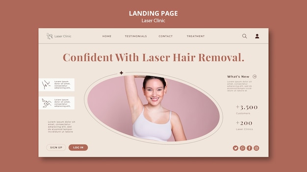 Free PSD professional laser clinic landing page template