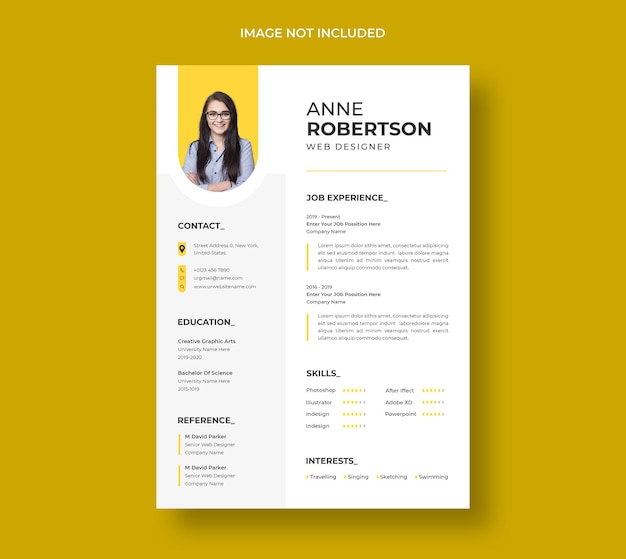 Free PSD professional modern and minimal resume or cv template