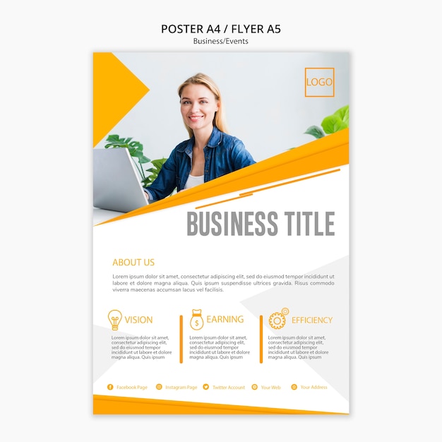 Free PSD professional poster template concept