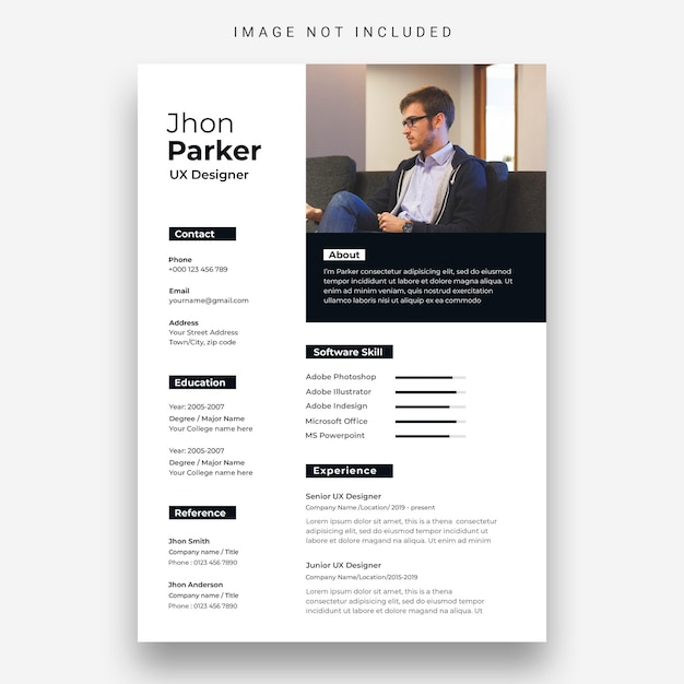 Free PSD professional resume template