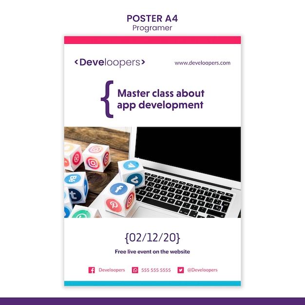 Free PSD programmer ad template poster