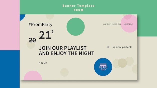 Prom party banner template