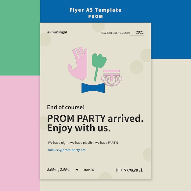 Prom party flyer template