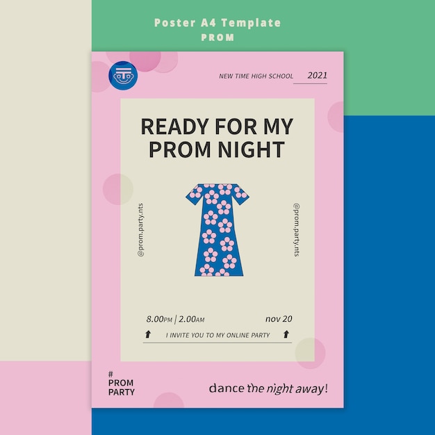 Prom party poster template