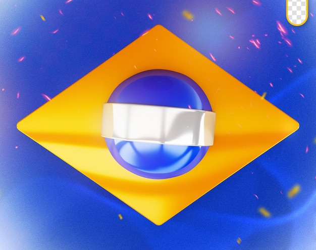 Free PSD promotional 3d stamp september 7th brazilian independence day