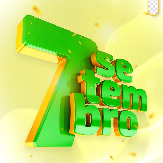 Free PSD promotional 3d stamp september 7th brazilian independence day