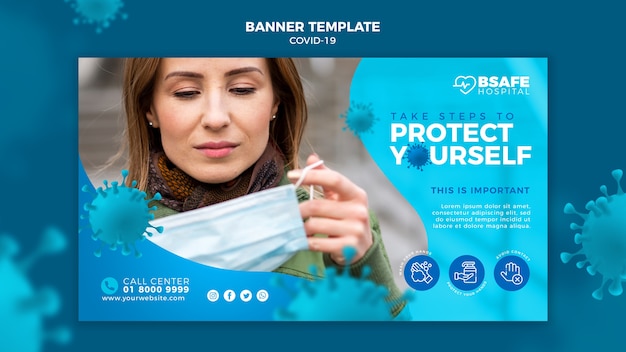 Protect yourself banner template concept