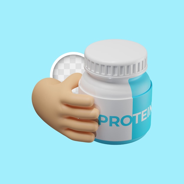 Protein powder container 3d illustration