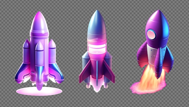 Psd 3d render blast rocket icon