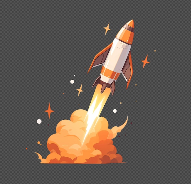 Free PSD psd blast off rocket illustration