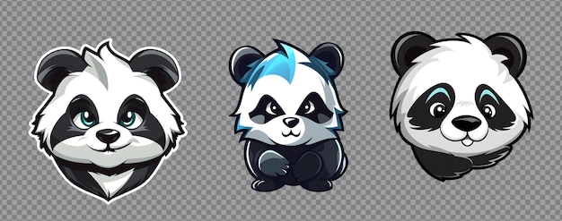 Free PSD psd mascot panda logo collection