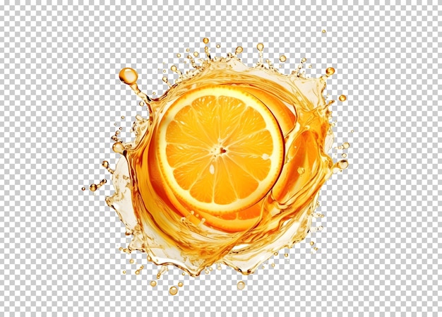 Free PSD psd orange juice splash isolated on background