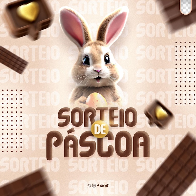 Free PSD psd social media happy easter promotional event feliz pascoa in brazil