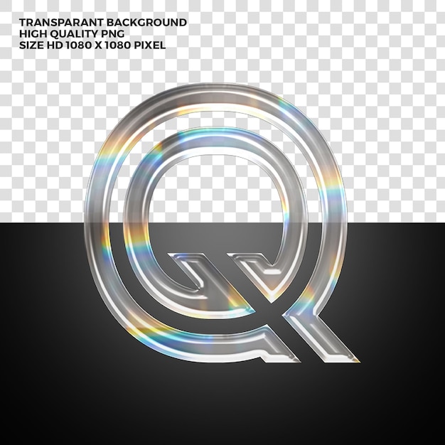 Free PSD psd transparant prismatic alphabet letter