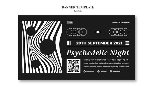 Psychedelic party banner template