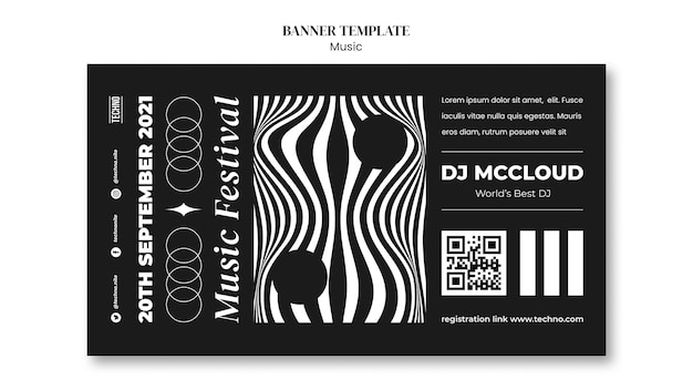 Psychedelic party banner template