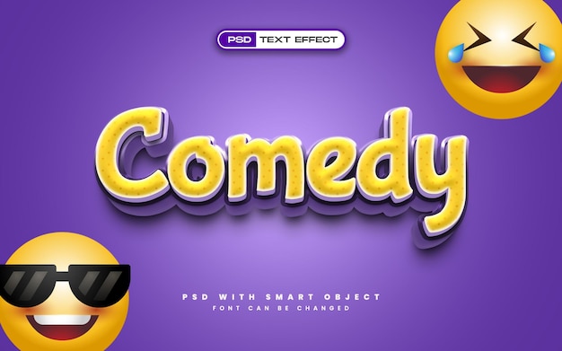 Free PSD purple comedy text effect