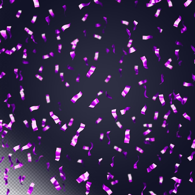 Free PSD purple confetti for decorations isolated 3d render