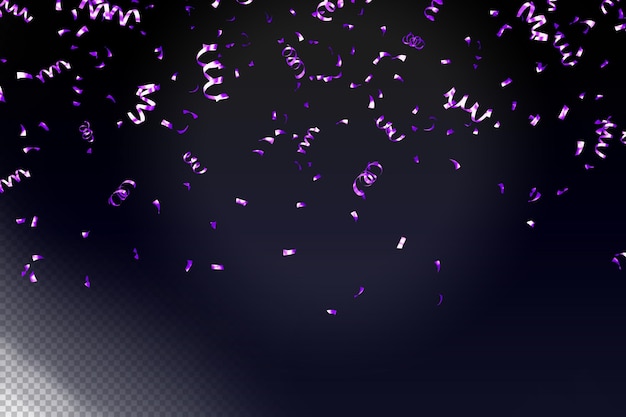 Free PSD purple confetti for decorations isolated 3d render