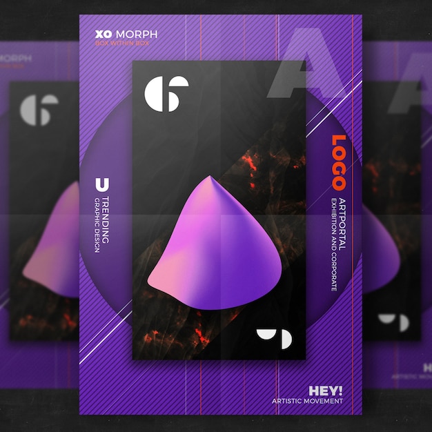 Free PSD purple creative poster template