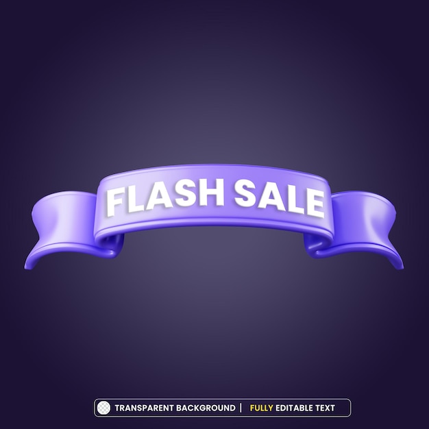 Free PSD purple tag flash sale 3d rendering isolated