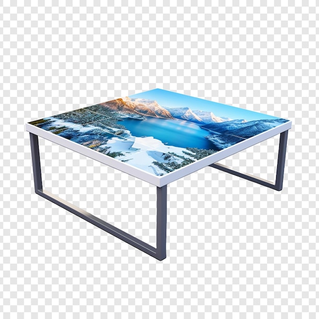 Free PSD puzzle table isolated on transparent background