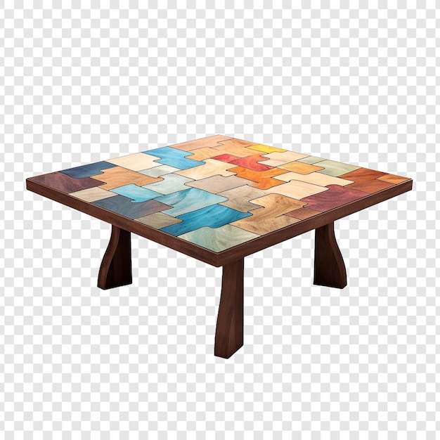 Free PSD puzzle table isolated on transparent background