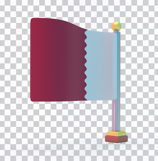 Free PSD qatar flag left side