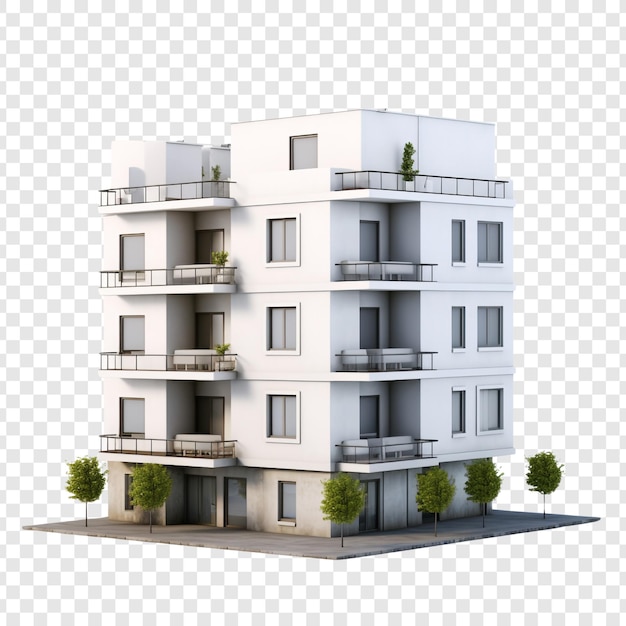 Quadruplex House isolated on transparent background