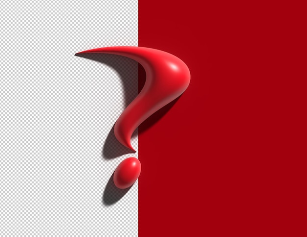 Question Mark 3d Symbol Design Transparent Psd File.