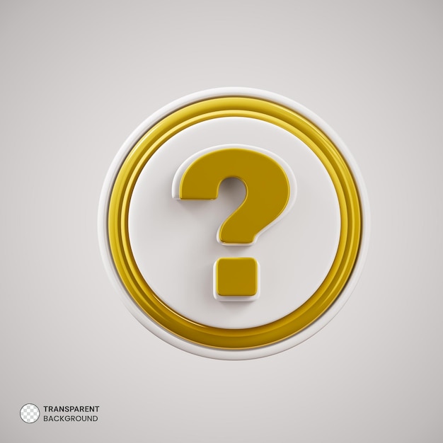 Question mark icon isolated 3d render illustration