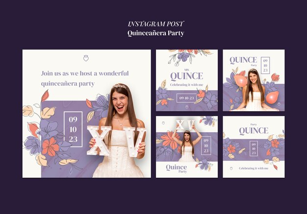 Quinceanera party template deisgn