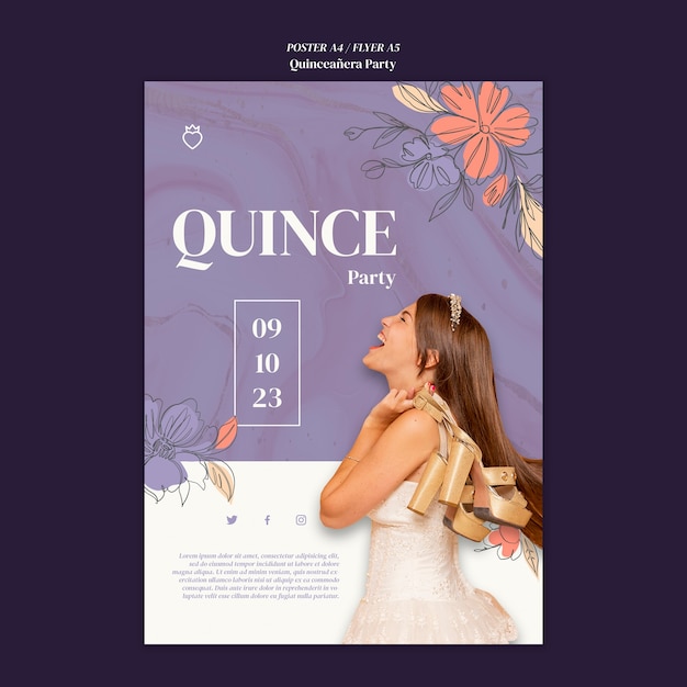 Quinceanera party template deisgn