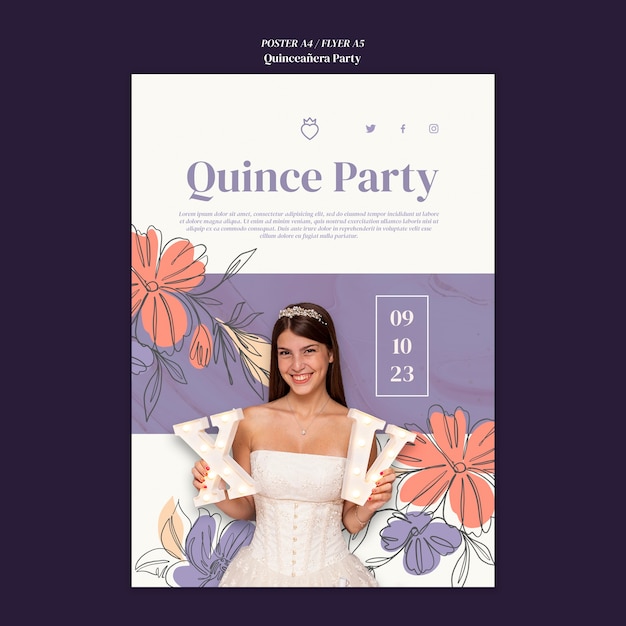 Quinceanera party template deisgn