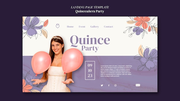 Quinceanera party template deisgn