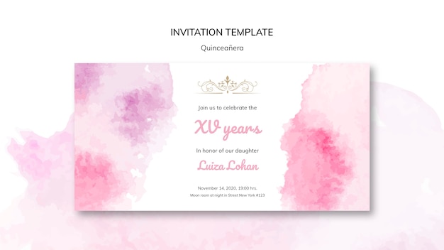 Quinceanera template party invitation