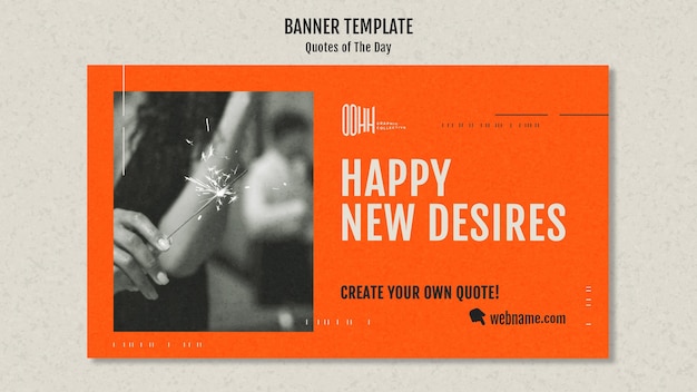 Free PSD quote of the day banner template with photo