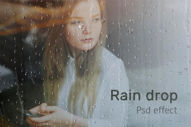 Free PSD rain drop psd effect, photoshop add-on