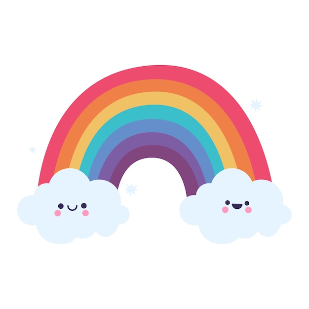 Free PSD rainbow cloud isolated