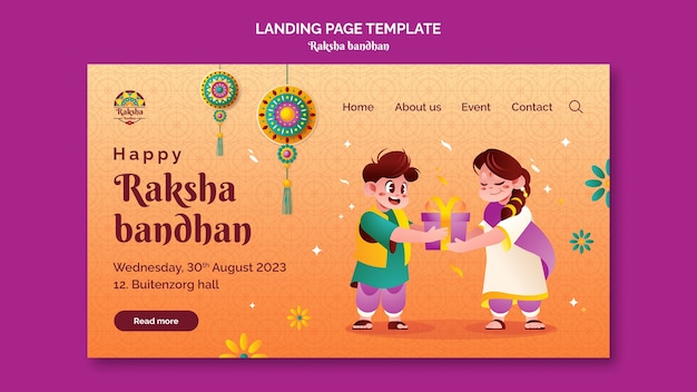 Free PSD raksha bandhan celebration landing page