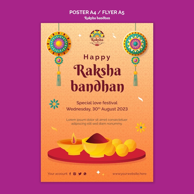 Free PSD raksha bandhan celebration poster template