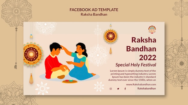 Free PSD raksha bandhan celebration social media promo template