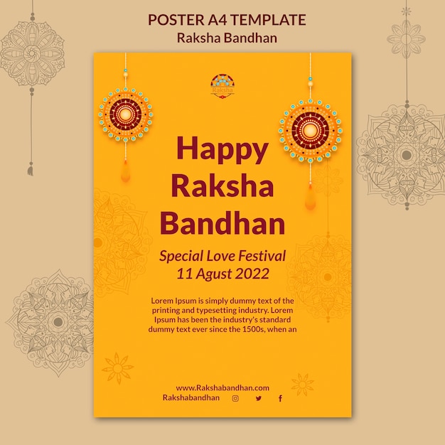 Free PSD raksha bandhan celebration vertical poster template