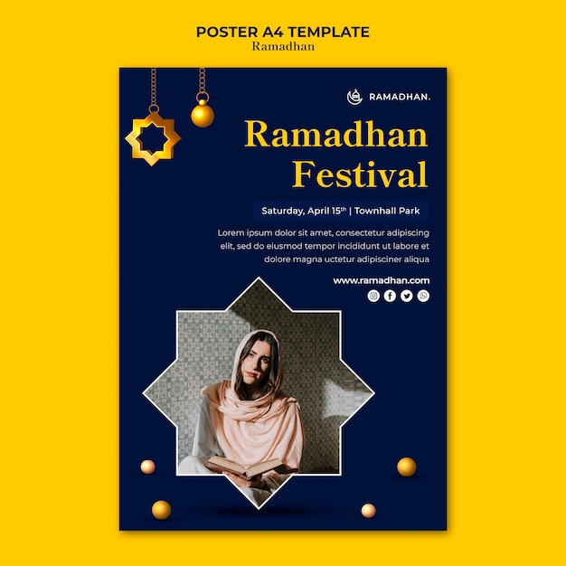 Free PSD ramadan celebration flyer template