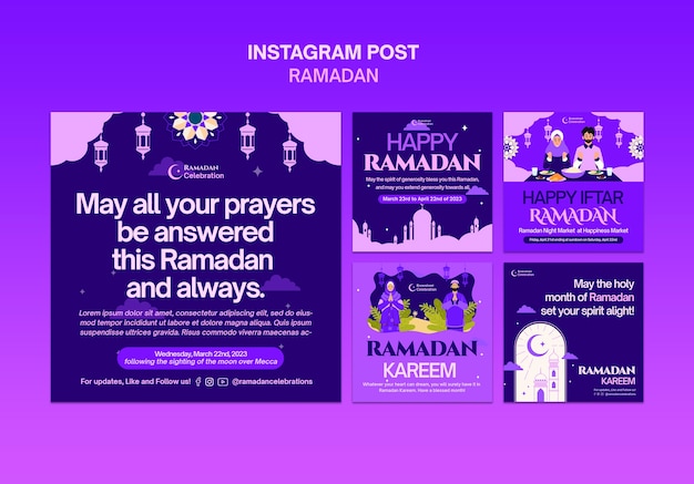 Free PSD ramadan celebration instagram posts template