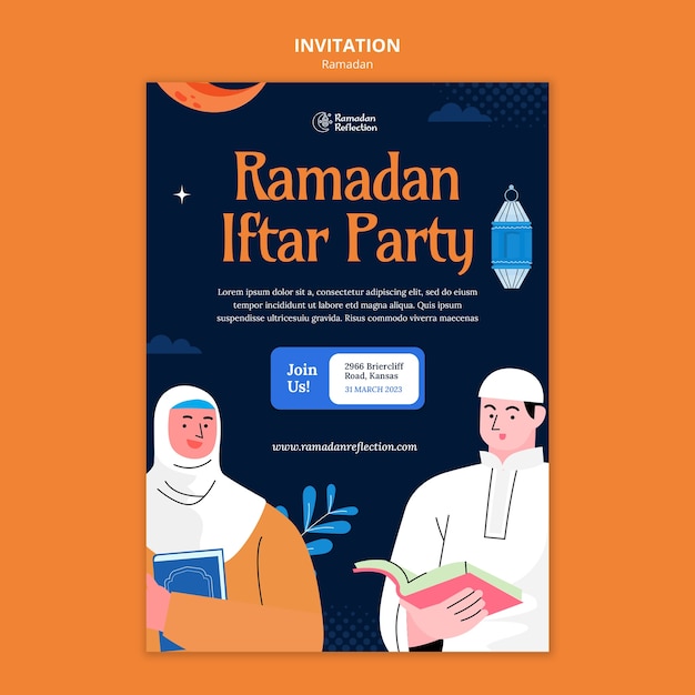 Free PSD ramadan celebration invitation template